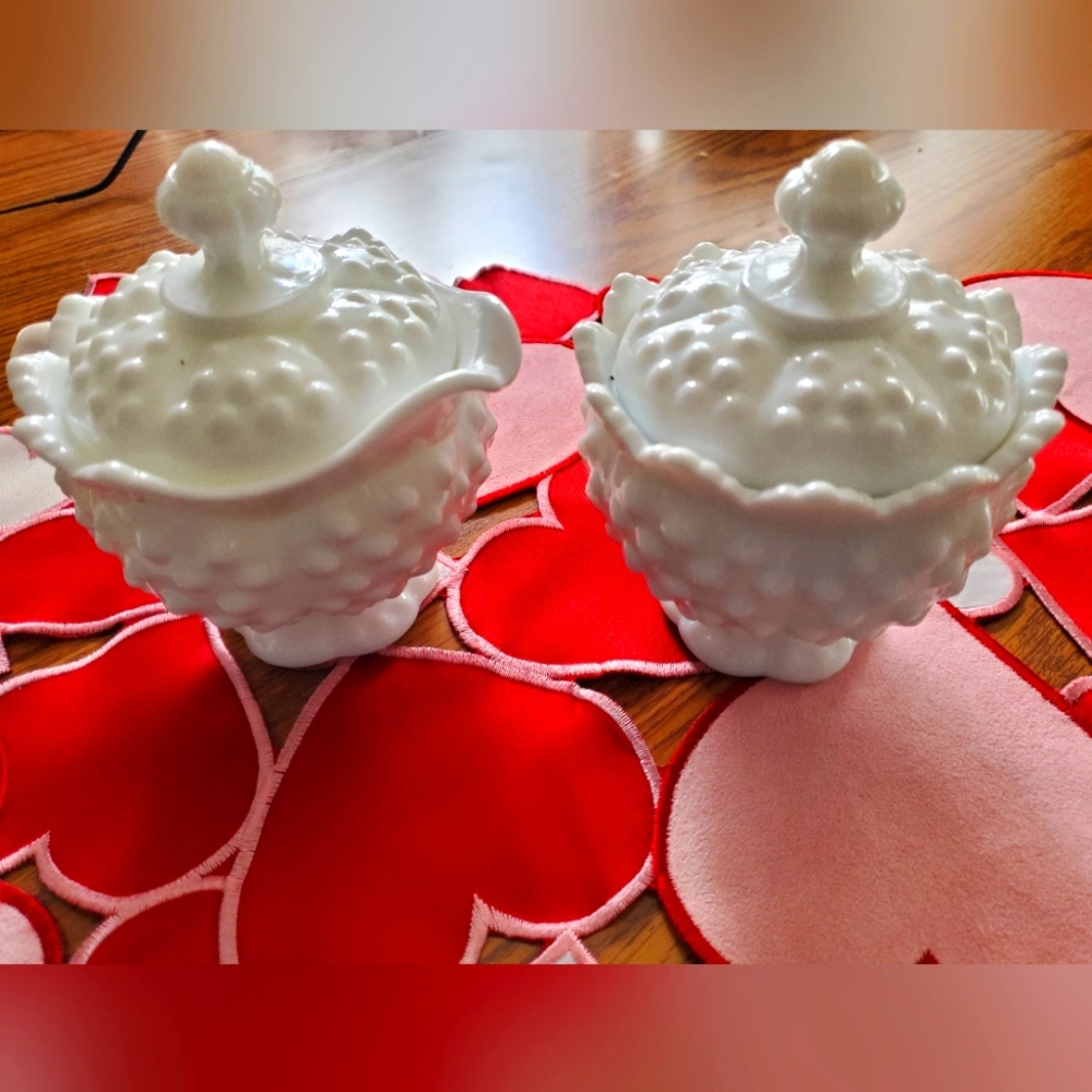 MILK GLASS SUGAR AND CREAMERY